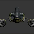 Unique Tricycle Motorcycle Model With Green Yellow Color And Retro Design
