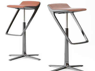 Modern Bar Stools With Leather Seats And Metal Frame For Kitchen Counter Home Use 3d model