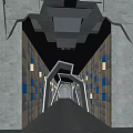XiaoZhan Movie Theater Modern Gray Architecture Entrance With Lighting And Interior Space