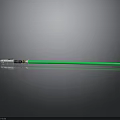 Green Lightsaber With White And Silver Hilt On Black Reflective Surface
