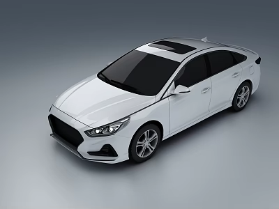 White Sedan With Modern Design Sunroof Streamlined Body And Alloy Wheels 3d model