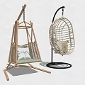 Stylish Hanging Chairs with Various Rattan Wooden Designs Stands and Comfortable Cushions