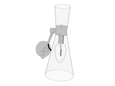 Modern Minimalist Wall Lamp With Conical Shade And Metal Mounting Design 3d model