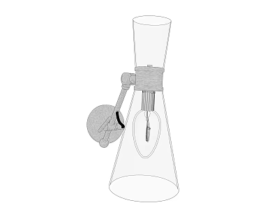 Modern Minimalist Wall Lamp With Conical Shade And Metal Mounting Design 3d model
