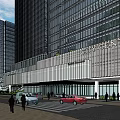 Modern Office Building Complex With Central Courtyard And Landscaped Green Spaces