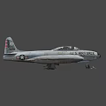 Vintage U.S. Air Force Gray Fighter Jet With American Flag Tail Design