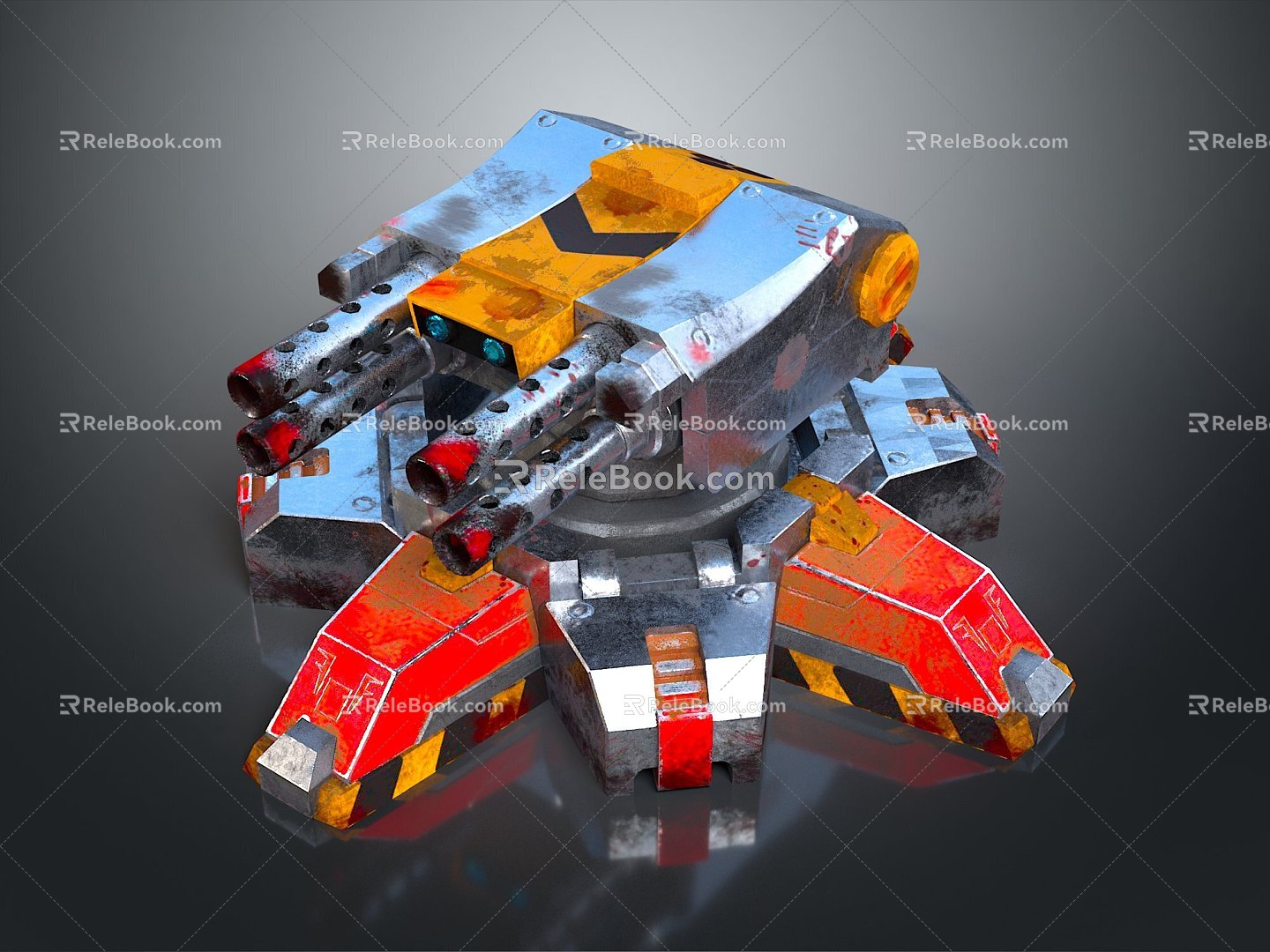 laser tower turret turntable sci-fi tower defense game tower defense sci-fi turret game turret game turret 3d model