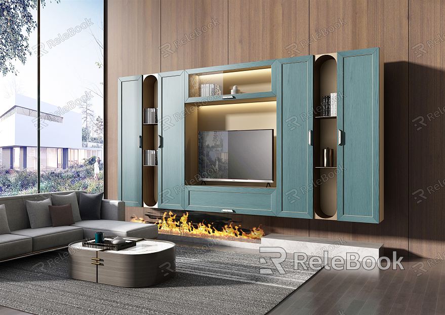 Modern TV Background Cabinet model