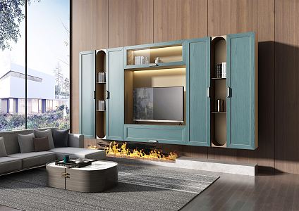 Modern TV Background Cabinet 3d model