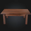 Solid Wood Dining Table With Rectangular Top And Natural Wood Grain Design 3d model