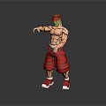 Muscular Male Character With Red Cap Red Shorts Red Sneakers Standing In Dynamic Stance