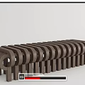 Modern Wooden Stools With Curved Slats And Unique Natural Wood Design