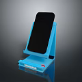 Blue Ergonomic Laptop Stand With Black Device Holder And Stable Desktop Design