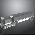 Silver 3D Truck Model With Sleek Trailer And Reflective Metallic Surface 3d model