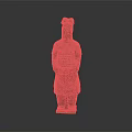 Ancient Armored Standing Sculpture Featuring Intricate Carving and Historical Human Figure