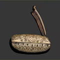 Vintage Wooden Sardine Box With 1941 Label And Decorative Carved Base