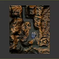 Detailed Terrain Model With Rugged Mountain Slopes Valley And Exploration Rover