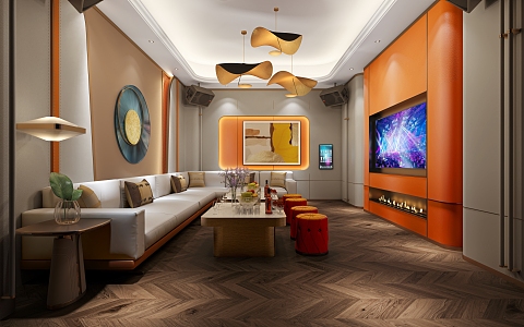 Light Luxury KTV Room 3d model