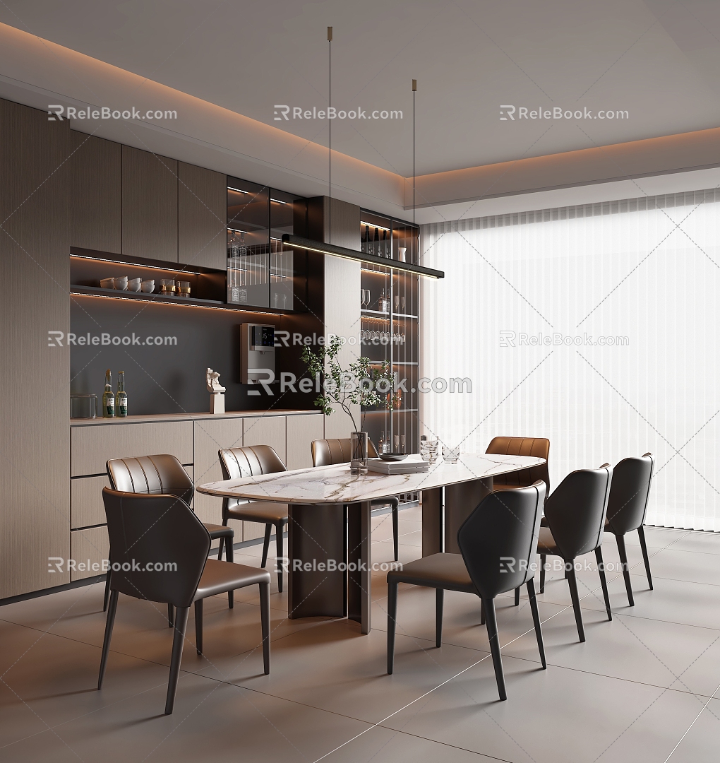 Modern Home Restaurant 3d model