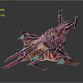 Futuristic Sci Fi Spaceship With Intricate Mechanical Design And Vibrant Red Pink Colors