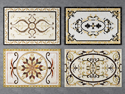 European-style floor tile floor tile mosaic 3d model