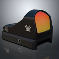 Tactical Weapon Red Dot Sight With Vortex Logo Black Design And Orange Lens 3d model