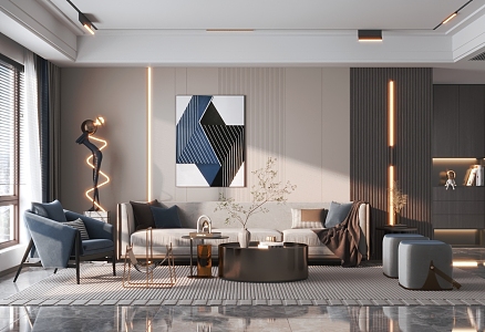 modern living room home living room 3d model