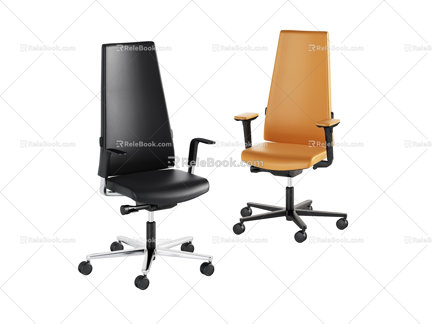 Simple Atmospheric Leather Swivel Chair 3d model