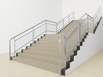 Stainless Steel Handrail Stairs 3d model