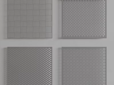 Stylish Wall Panels with Various Decorative Patterns and Textured Surfaces 3d model
