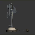 Vintage Industrial Desk Lamp With Metal Structure Gear Design And Brown Base