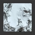 Garden Landscape Displaying 3D Snow Mountain Terrain Model With Snow Covered Mountain Texture