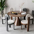 Nordic Dining Table and Chair Combination 3d model