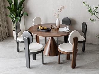 Nordic Dining Table and Chair Combination 3d model