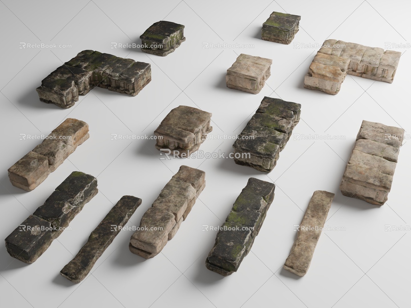 Ruins Ancient Buildings Damaged Buildings Abandoned Castles Stone Ruins Stone Pillars Stone Walls 3d model