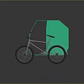 Green Tricycle Featuring Cabin Red Seat Black Wheels And Simple Design