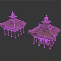 Traditional Wooden Pavilion Architecture With Multi Tiered Roof And Curved Eaves