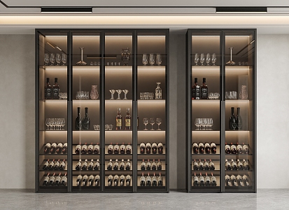 Glass Wine Cabinet Wine Cabinet Wine Glass Wine Cabinet Ornaments Wine Display Cabinet Wine Cellar Wine Rack 3d model