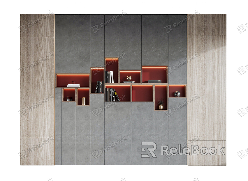 Modern Bookcase Decorative Bookcase model