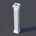 White Classical Architectural Decorative Elements Including Columns Reliefs Vases And Frames 3d model