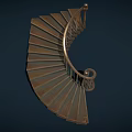 Classic Spiral Staircase With Wooden Steps And Metal Handrail Interior Design