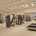 Modern Fitness Center Interior With Reception Desk Workout Equipment And Green Plants For Workout Space