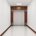 Brown Carved Door Arch of History Museum with Decorative Pillars and White Walls
