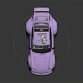 Purple Modified RWB Race Car With Large Rear Wing And Racing Design