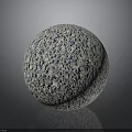 Decorative Wood Stone Sphere With Textured Surface And Mixed Material Design 3d model