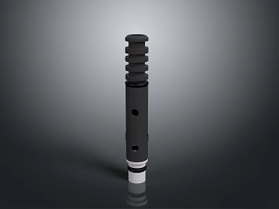 Black Cylindrical Household Item With Multi Layered Structure And White Base 3d model