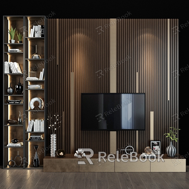 Modern TV background wall TV wall model