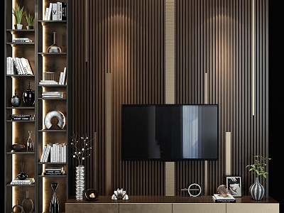 Modern TV background wall TV wall model