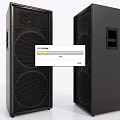 Black Floor Standing Speakers With Modern Design Mesh Front Panels And Dual Drivers
