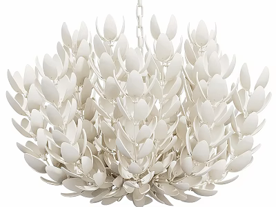 Elegant Modern White Leaf Shaped Ceiling Light For Home Interior 3d model